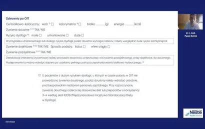 Zasady wypełniania Karty Przekazania Żywieniowego po wypisie z OIT